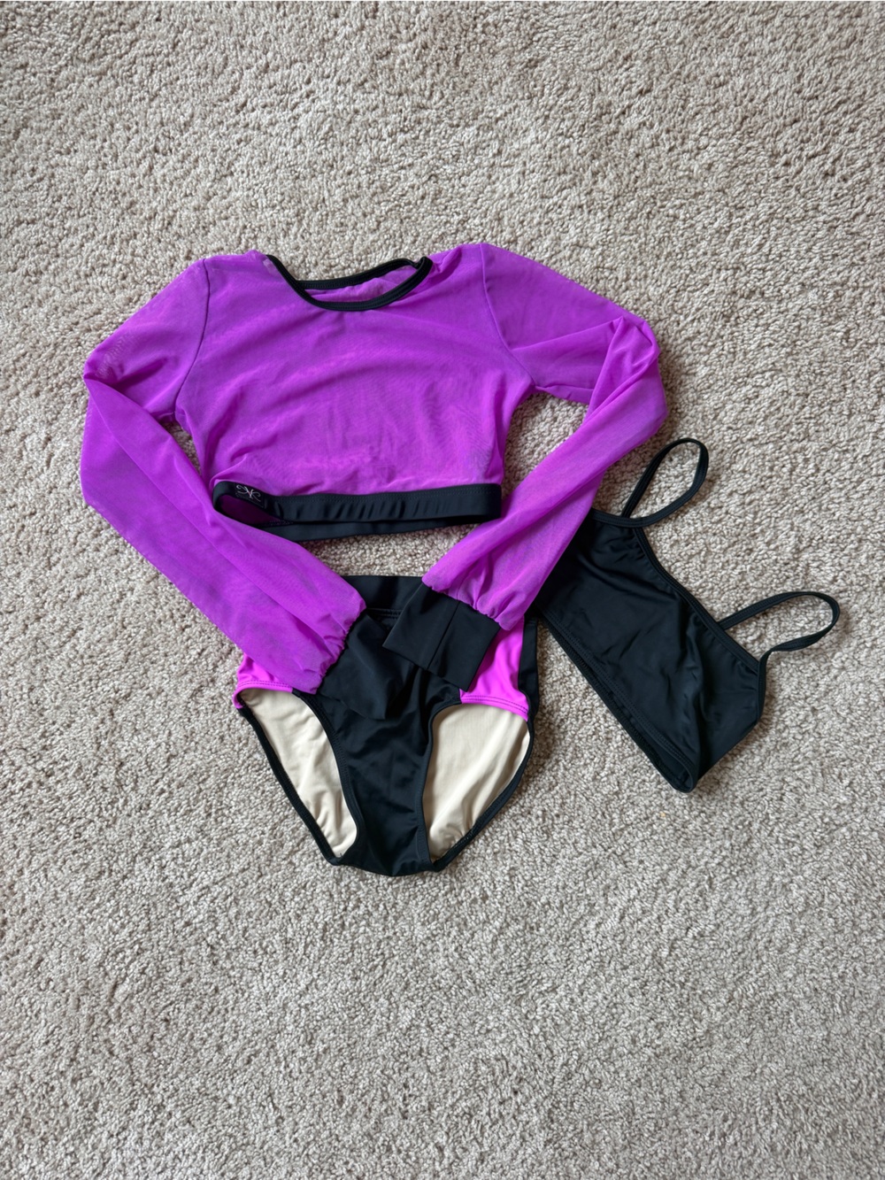 Kandi Kouture Kids Purple and Black Active Dance Set